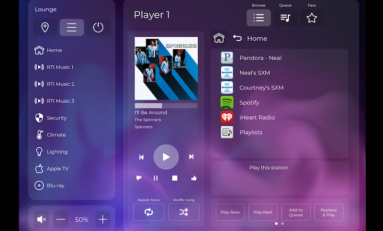 RTI Music Offers Three Streaming Sources from Single RTI App