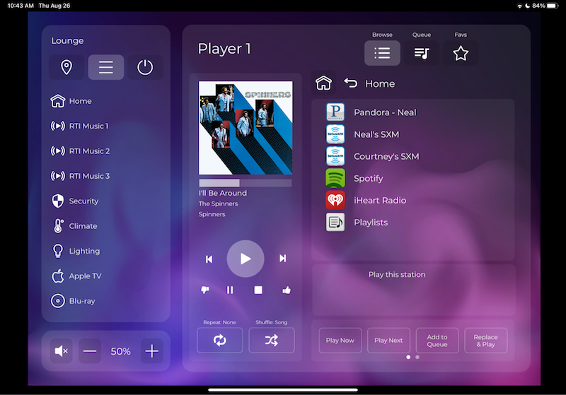 RTI Music Player Interface