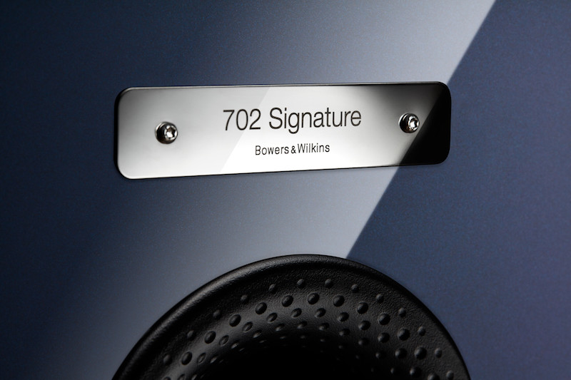 Bowers & Wilkins 702 Signature Midnight Blue Metallic Plaque Detail