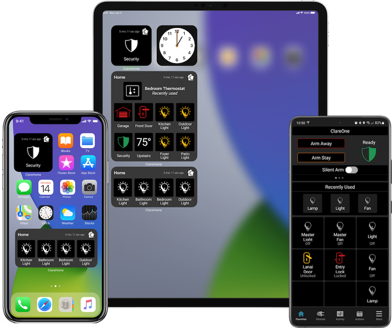 Clare Controls Debuts Customizable Home Screen Widgets for iOS15 and Android 12