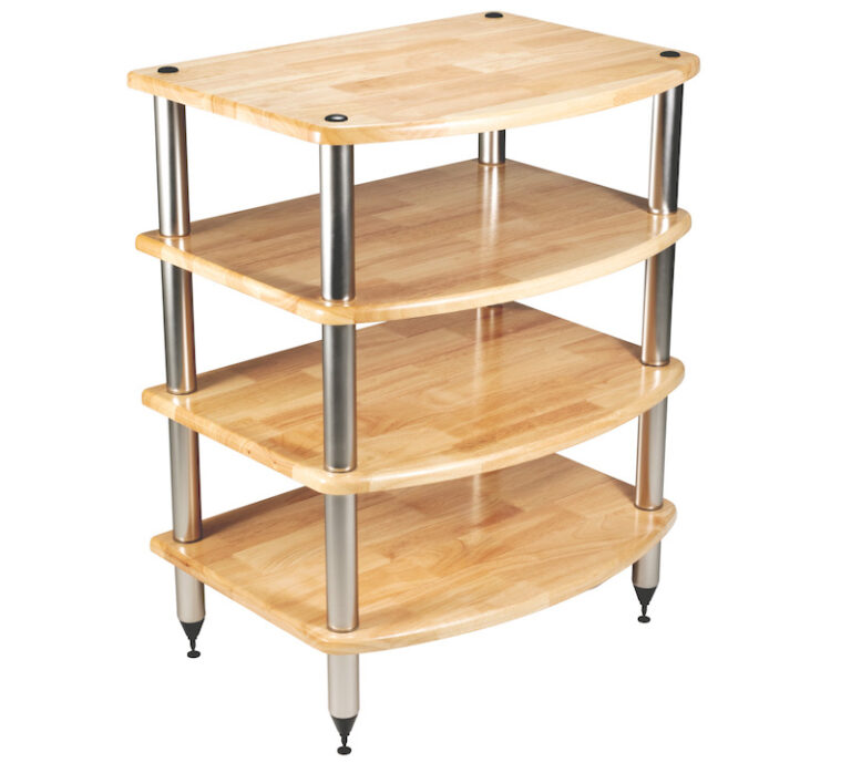 Pangea Audio Rack Features Sustainable Hardwood Shelves